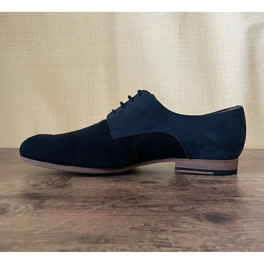 Rachel Comey Mens Uncle Dan Oxford Shoe Sz 10.5 Navy Blue Leather Twill Loafer